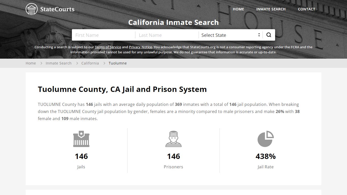 Tuolumne County, CA Inmate Search - StateCourts